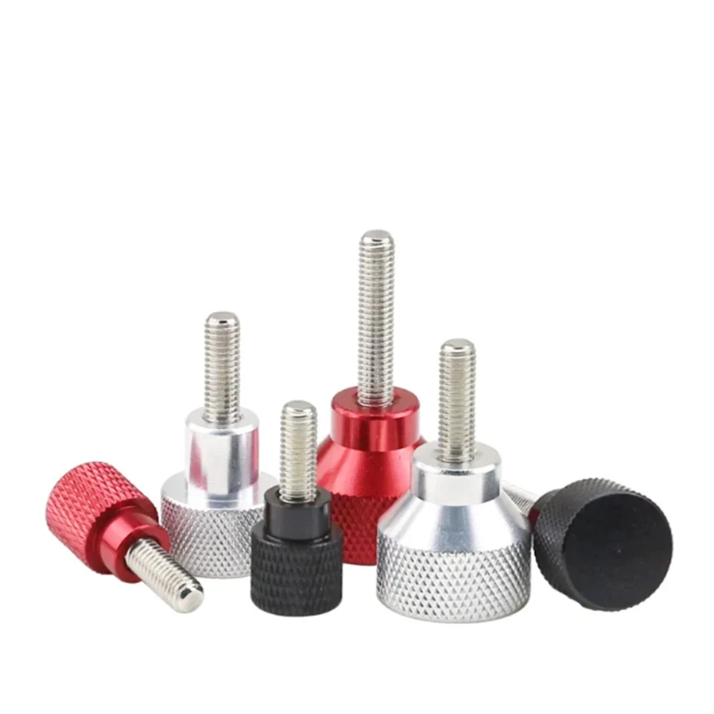 1pcs Aluminum Thumb Screw M5 (D12x20/ D12x20) Aluminum Alloy Knurled Head + Stainless Steel Thread Hand Grip Knob Step Bolt