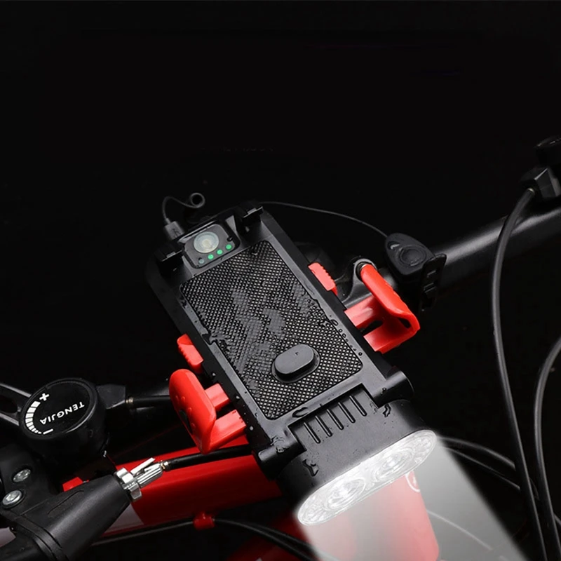 Bicycle Lights 4-In-1 With Cell Phone Holder Charging Treasure Bicycle Headlights Mountain Bracket Cycling Equipment Easy To Use