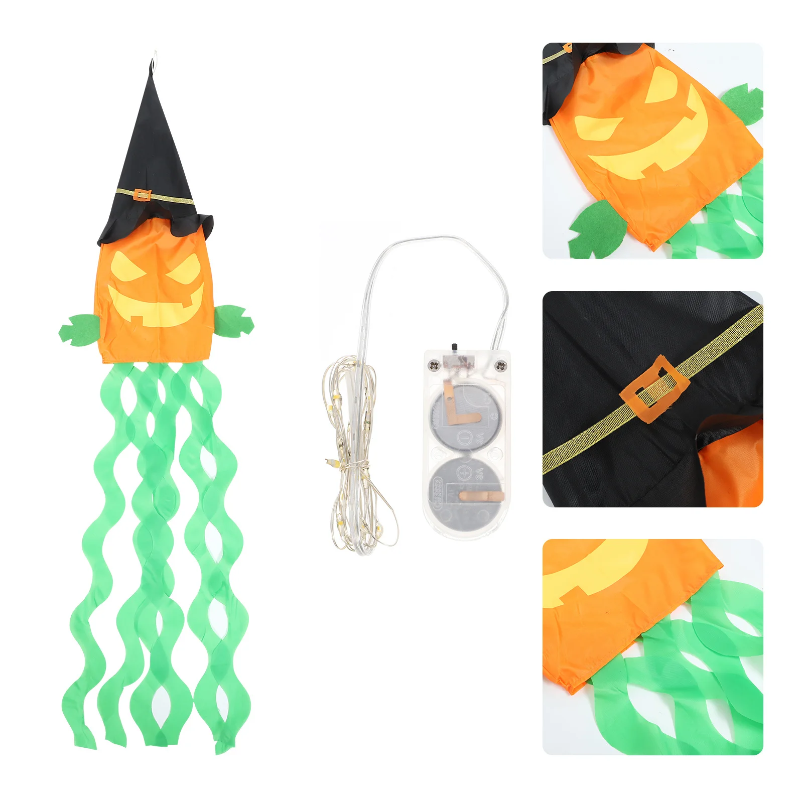

Pumpkin Style Halloween Windsock Lights Outdoor Hanging Decoration Halloween Party Decorations Bright Night Light