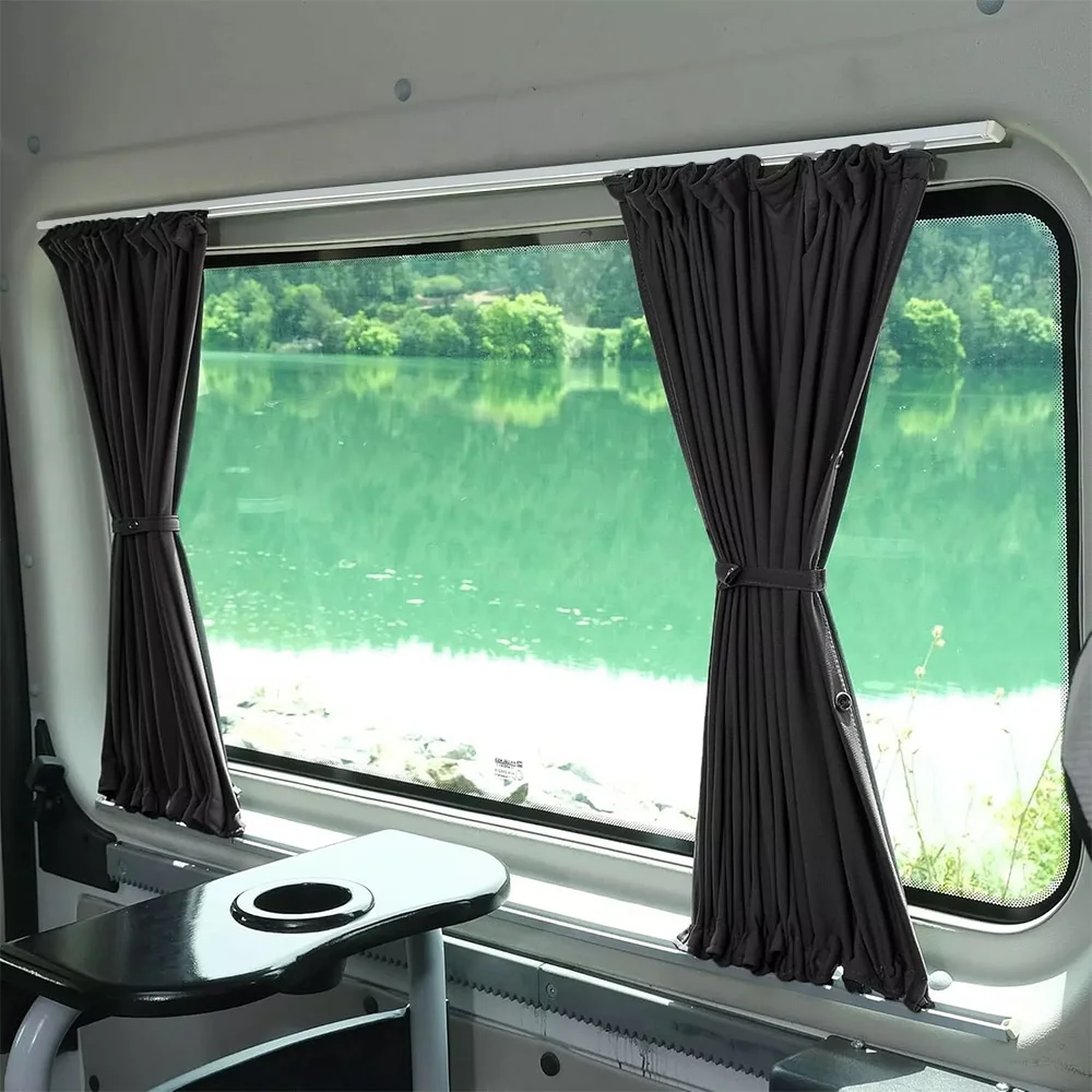 Image of Universeller Wohnmobilvorhang mit 140 cm geraden Schienen, Sichtschutz, Sonnenschutzvorhänge, Innenausstattung für Campervan, Boot, Wohnmobil