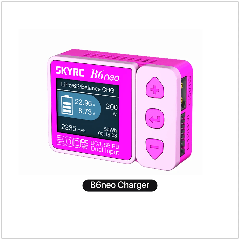 SkyRC B6 Neo Smart Charger DC 200W PD 80W LiPo Battery Balance Charger SK-100198 Compact 6S Charger Discharger
