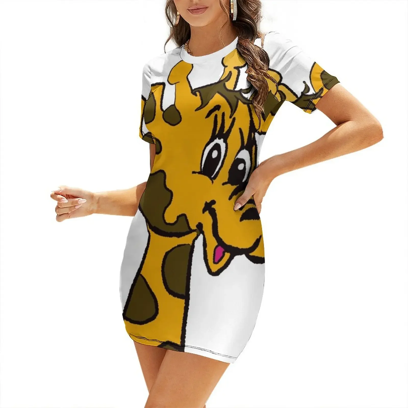 

TRU Geoffrey Giraffe Short-Sleeved Dress Women's summer dress summer woman dress 2025 Beachwear Women's long