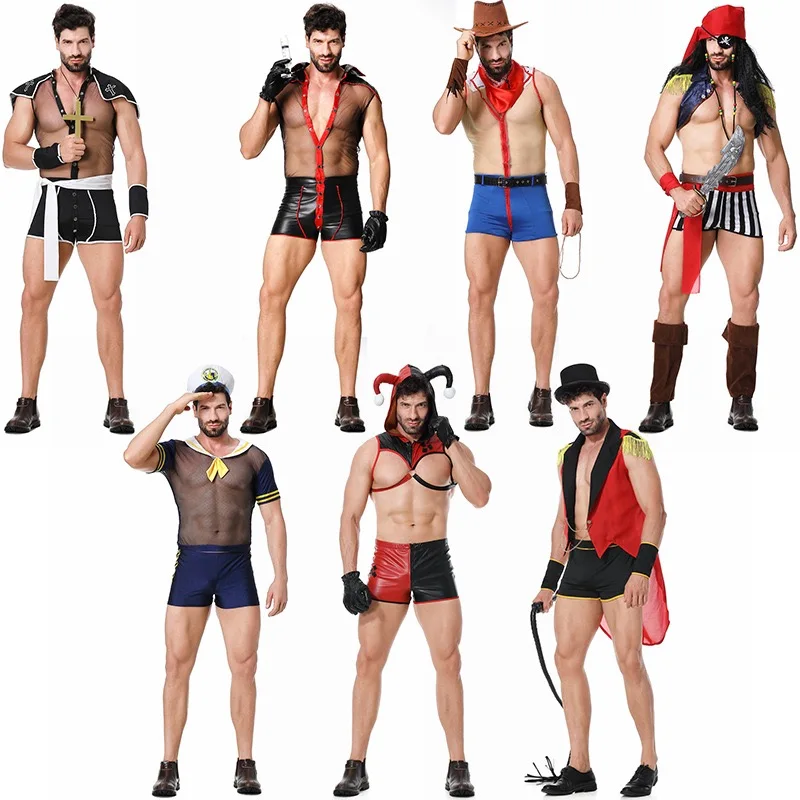 Men Halloween The Zoo Circus Animal Trainer Costumes Magician Cosplay Carnival Purim Parade Nightclub Bar Role Play Party Dress