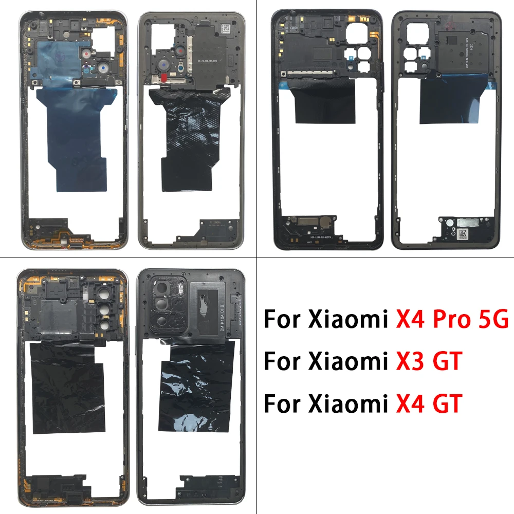 For Xiaomi Poco X3 X4 GT X5 Pro 5G Middle Frame Plate Housing Board LCD Support Mid Bezel With Volume Button Repair Parts