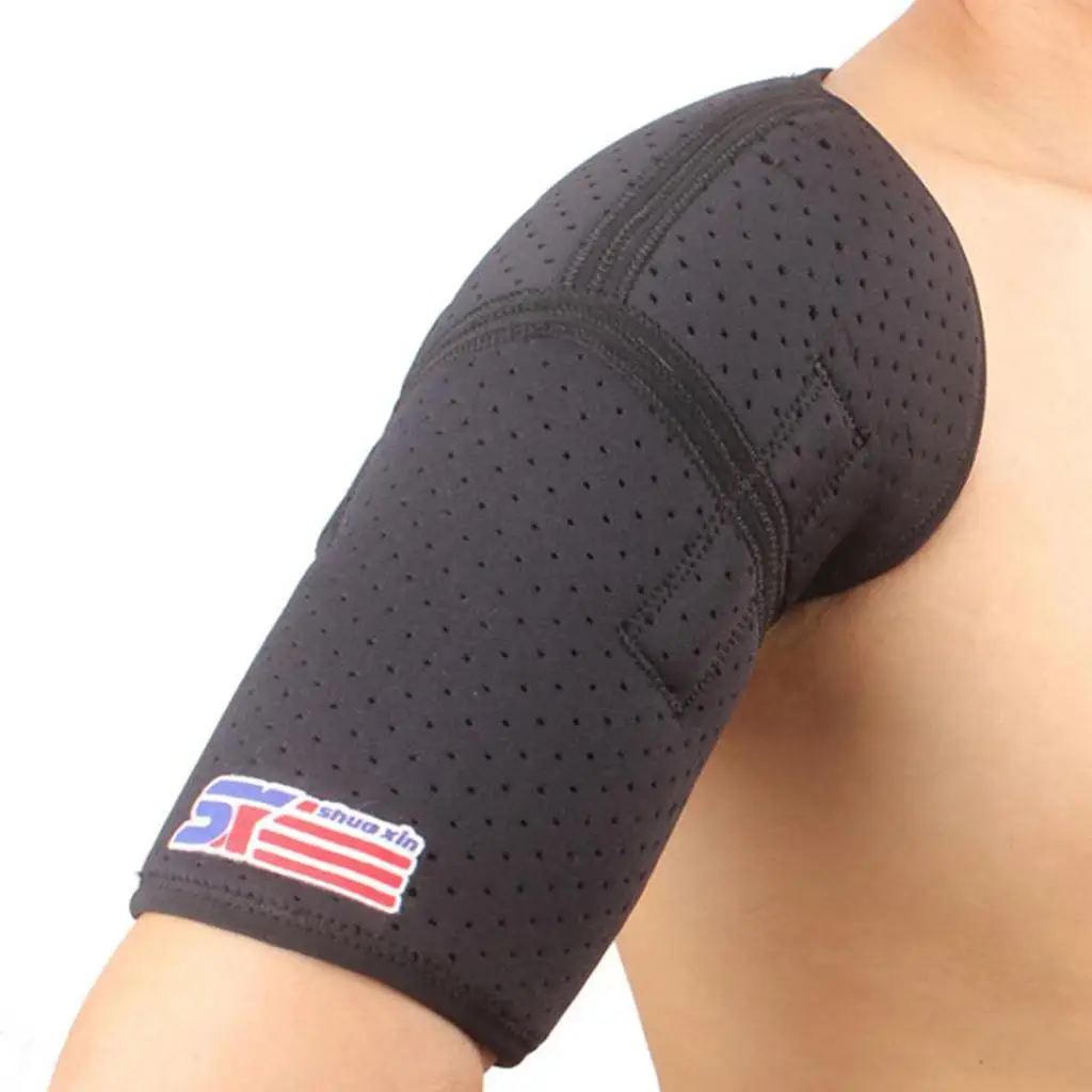 

Sports Shoulder Guards Double Strap Breathable Shoulder Support Slim Fit for Joint Pain Sprains Adults