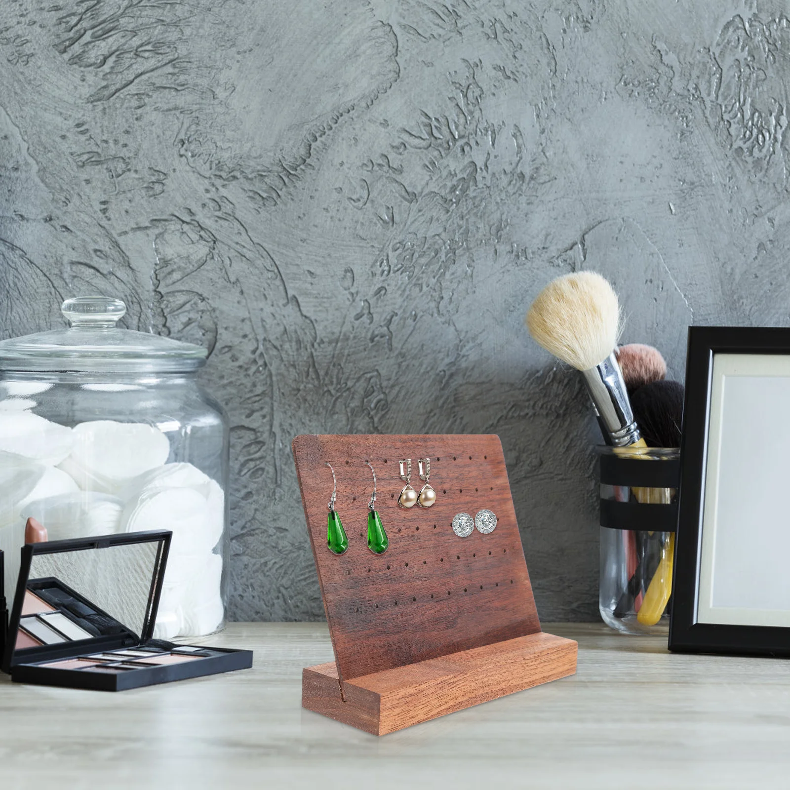 

1Pcs Ear Studs Display Rack 56 Slots Jewelry Holder Stand Small Lightweight Organizer for Retail Boutique Showroom