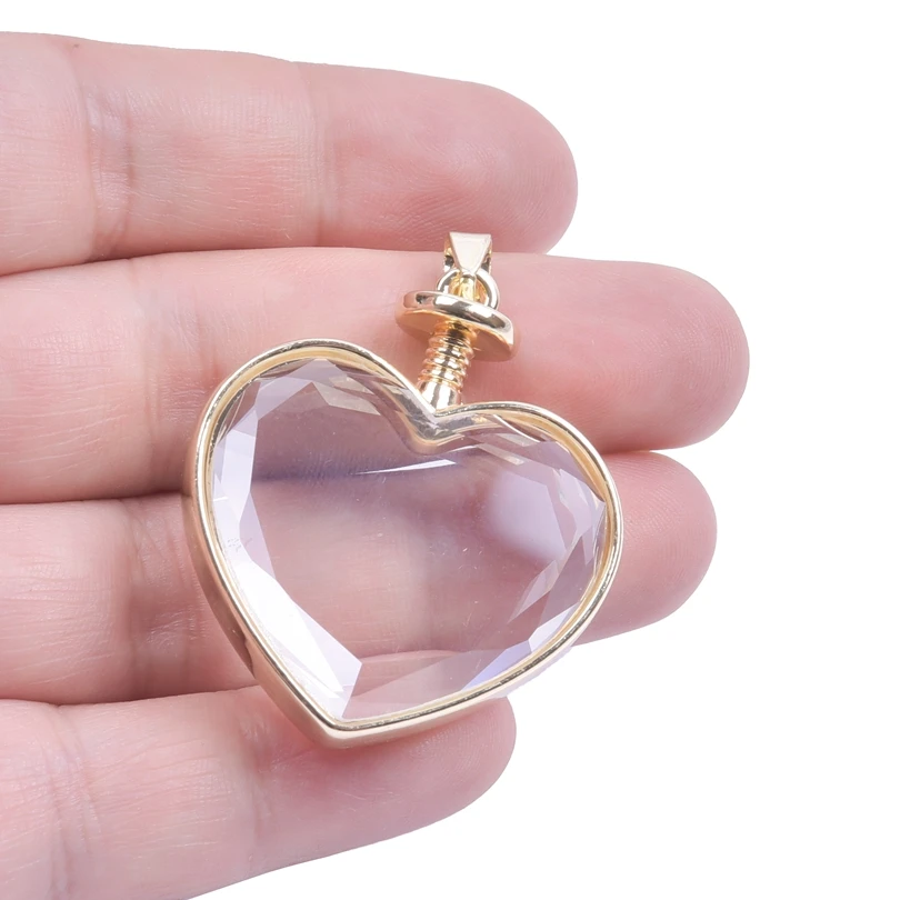 1pc/2pcs Round Heart Memory Relicario Locket Pendant For Women Frame Floating Medaillon Charm DIY Living Picture Pendant Jewelry