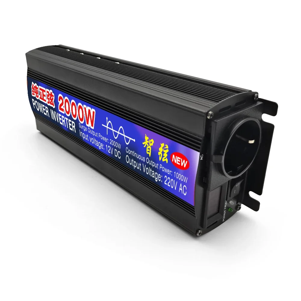 

Pure Sine Wave Inverter 2000W 1000W 1600W 12V 24V 48V AC 220V 50Hz 60Hz Power Inverter Home Car Converter Solar Energy for batte