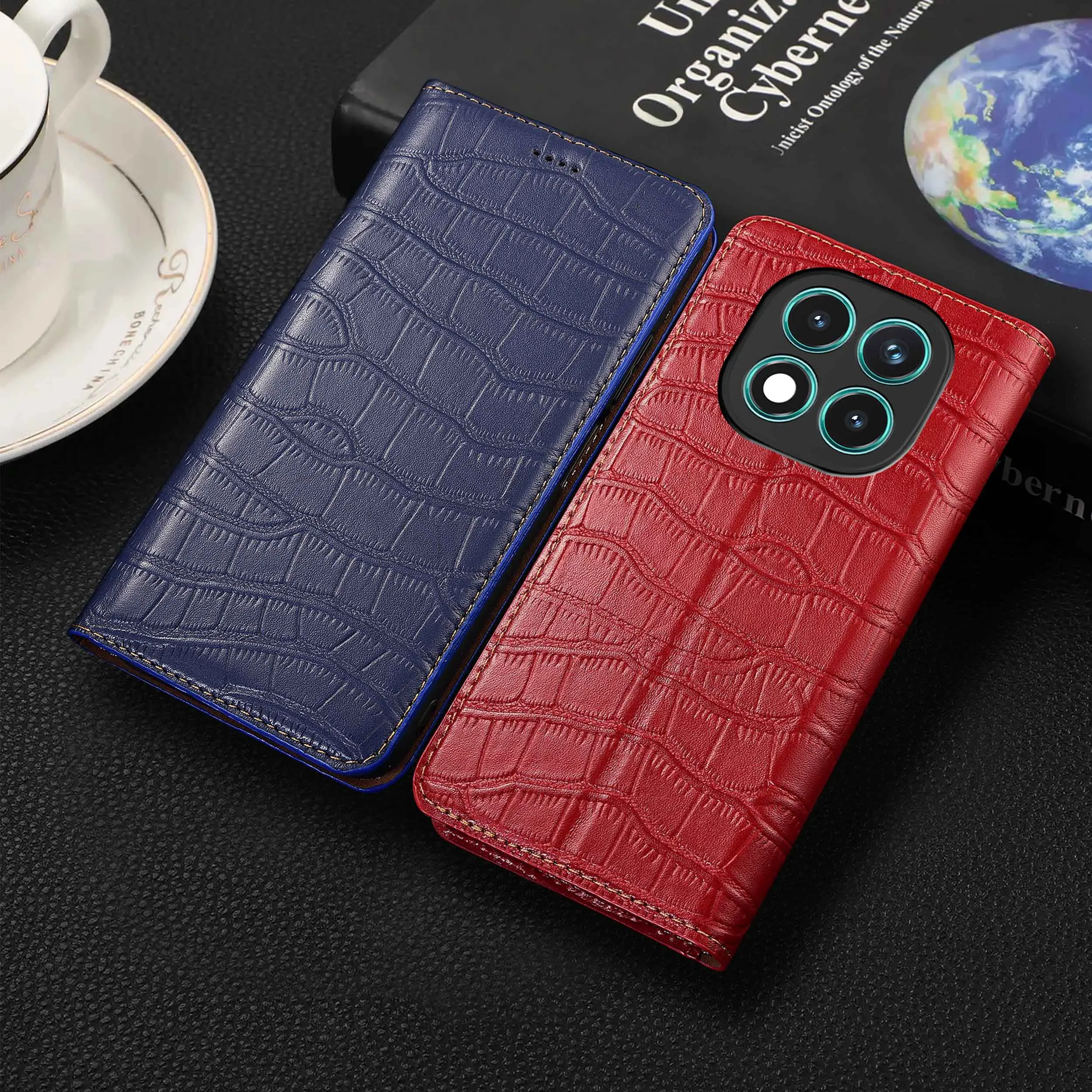 

For Redmi Note 10 10S 11 12 12S 13 14 14S Pro Plus 4G 5G Turbo Crocodile Belly Pattern Of Genuine Leather Flip Phone Cover Case