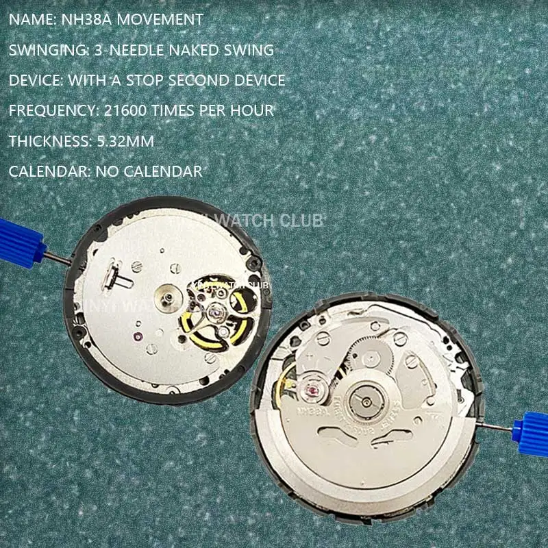 Japan Genuine NH38 Automatic Mechanical Movement High Accuracy 24 Jewels Mod Watch Replacement NH38A White Day Date Set