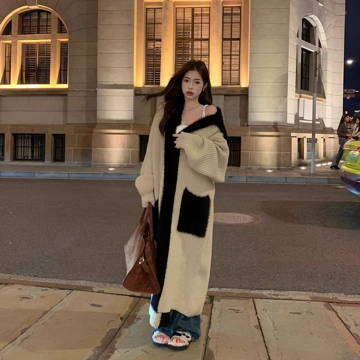 

Длинный кардиган-жилет женский, темно-синий, летний, в стиле фейрикор, с панелями, на пуговицах, без рукавов, приталенный, модный, высококачественный, для активного отдыха