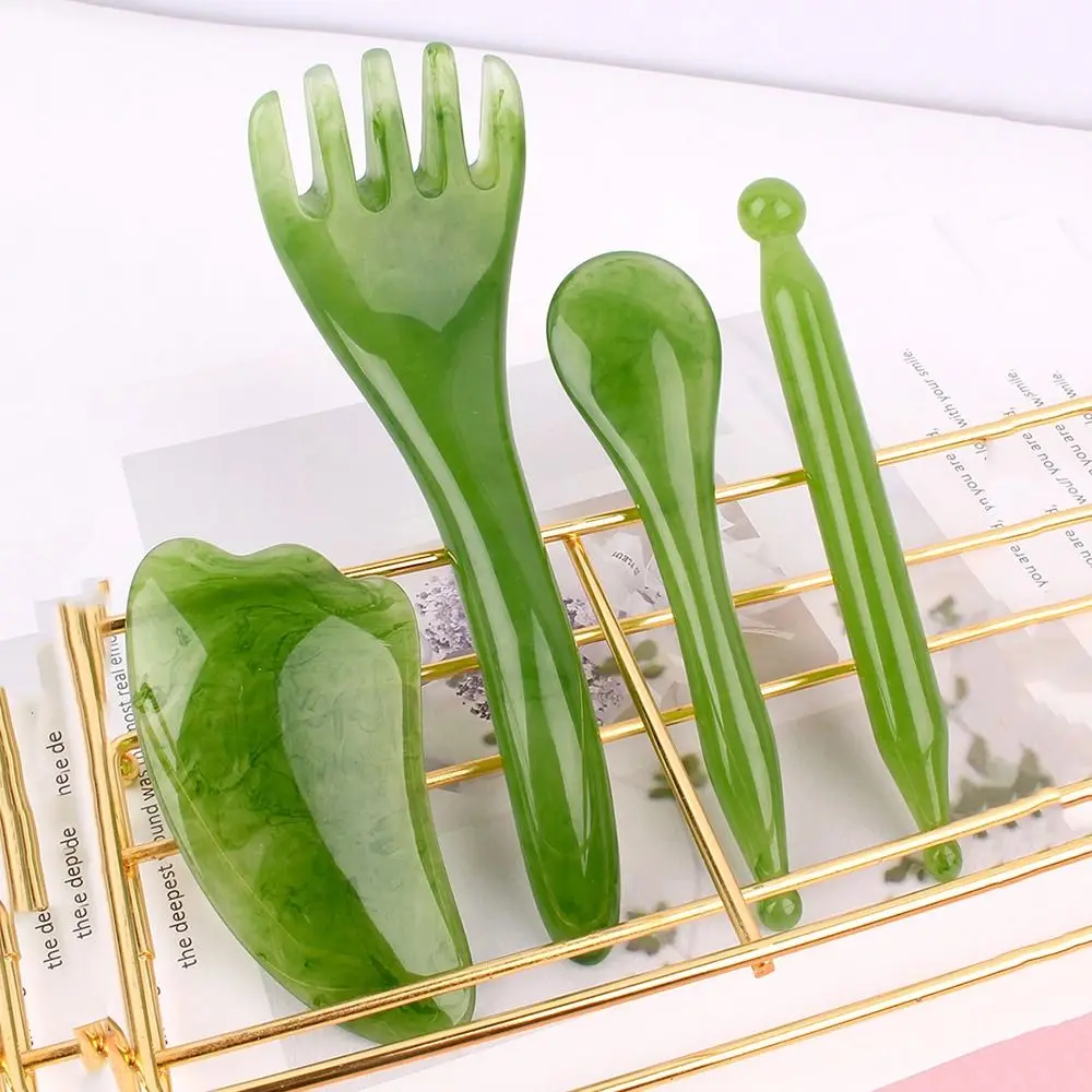 Body Beautiful Skin Care Tool Acupuncture Massager Stick Resin Facial Scraping Scraper Gua Sha Board Face Massager Massage Comb
