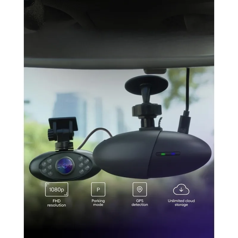 Pro Dual Dash Cam - 1 Year App Subscription Included - Unlimited Cloud Storage, Drive Recordings, Parking Mode, Night Vision