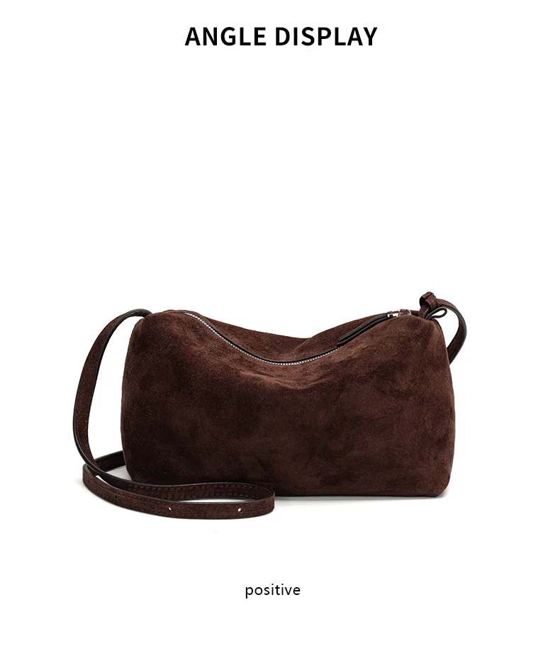 Aidrani Retro Matte Kuhleder-Kissen-Tasche, vielseitige Schulter- und Umhängetasche für Damen, hochwertige und exklusive Schultertasche – Detail 7