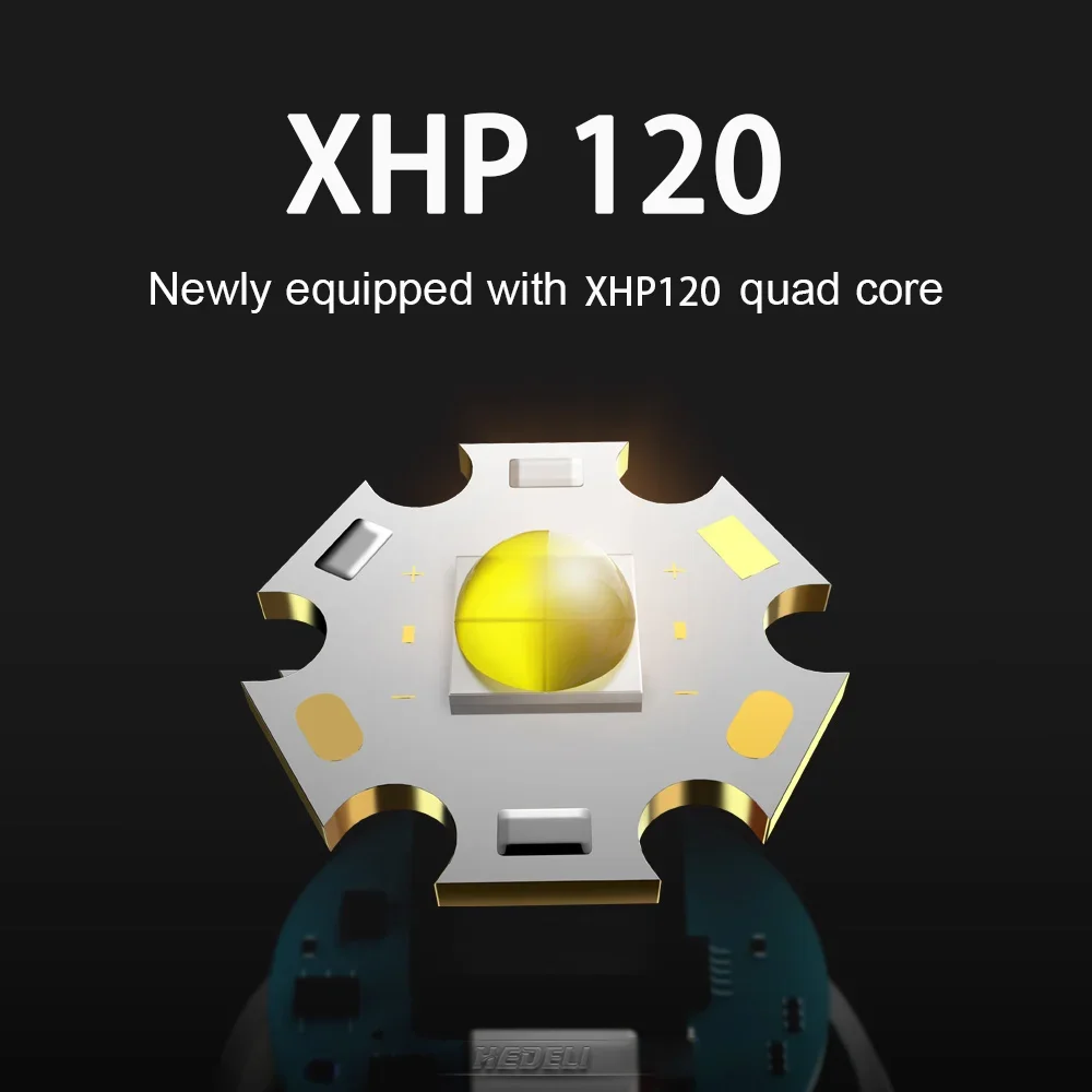 تلسكوبي الدفاع الشعلة عالية الطاقة XHP120 مصباح ليد جيب مقاوم للماء التكتيكية مصباح يدوي 18650 قابلة للشحن باتون مصباح يدوي