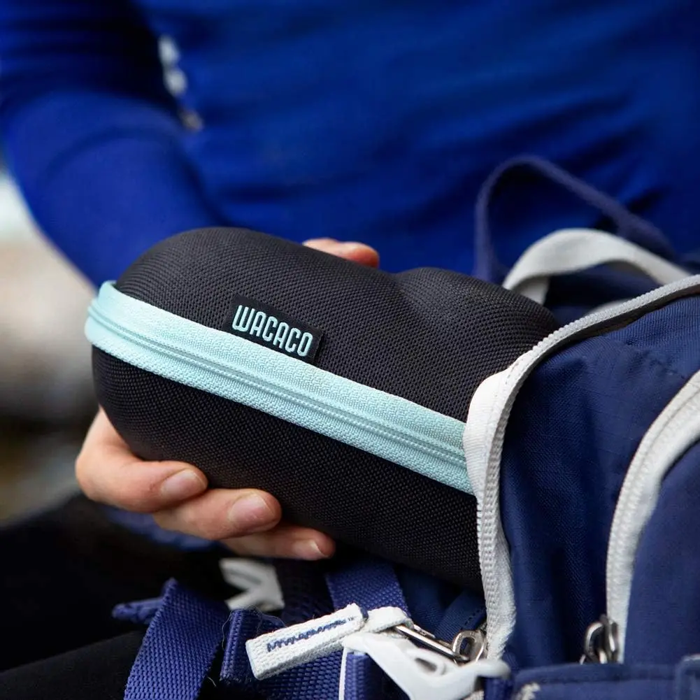 ماكينة صنع الاسبريسو المحمولة مع حافظة، ماكينة صنع قهوة صغيرة للسفر، مثالية للتخييم والسفر والمكتب (Elements Arctic Bl)