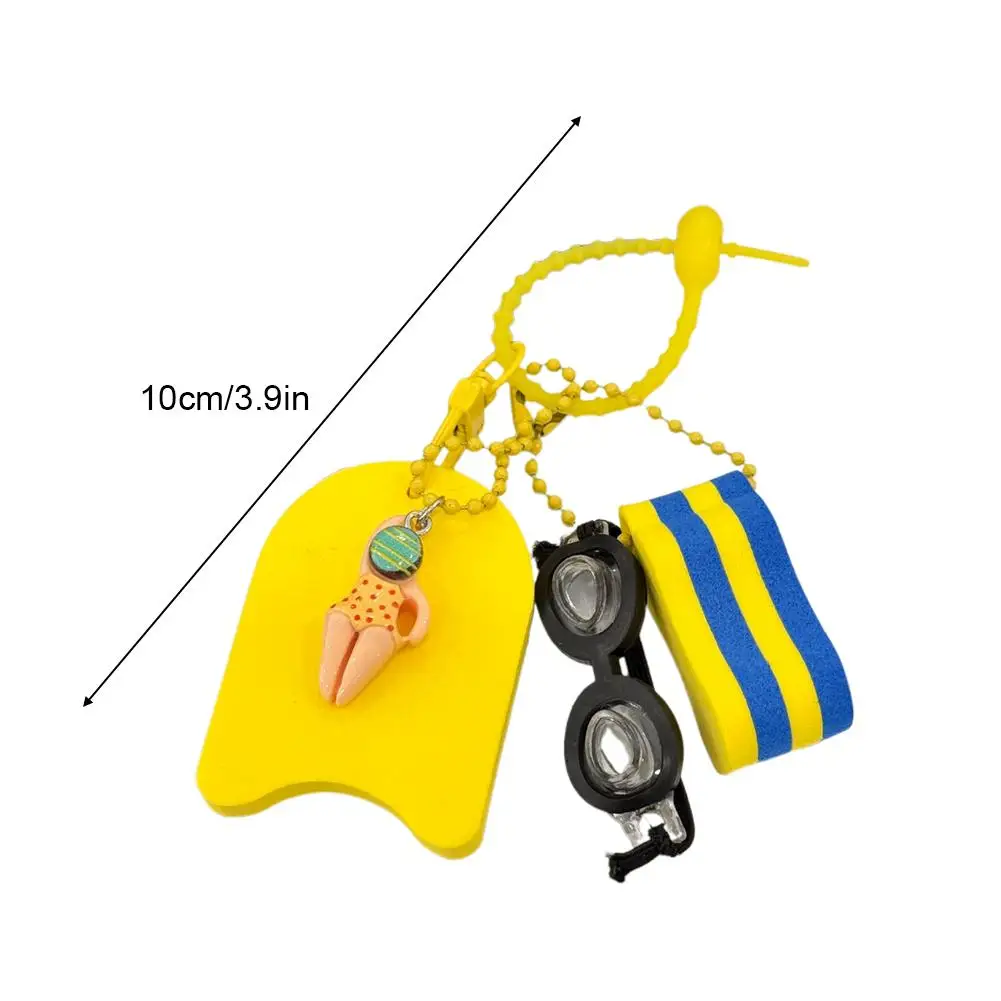 Cartoon Girls Boys Swimming Keychain Summer Swimming Pool Float Board Glasses Keyrings Pendant Charm Accessories Gifts image 6