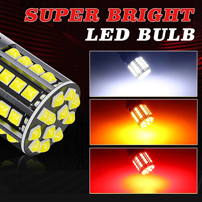2x 7440 W21W WY21W T20 7443 W21/5W السوبر مشرق أضواء السيارة LED BA15S P21W BAU15S PY21W P21/5W Canbus بدوره إشارة مصابيح الأبيض 12 فولت