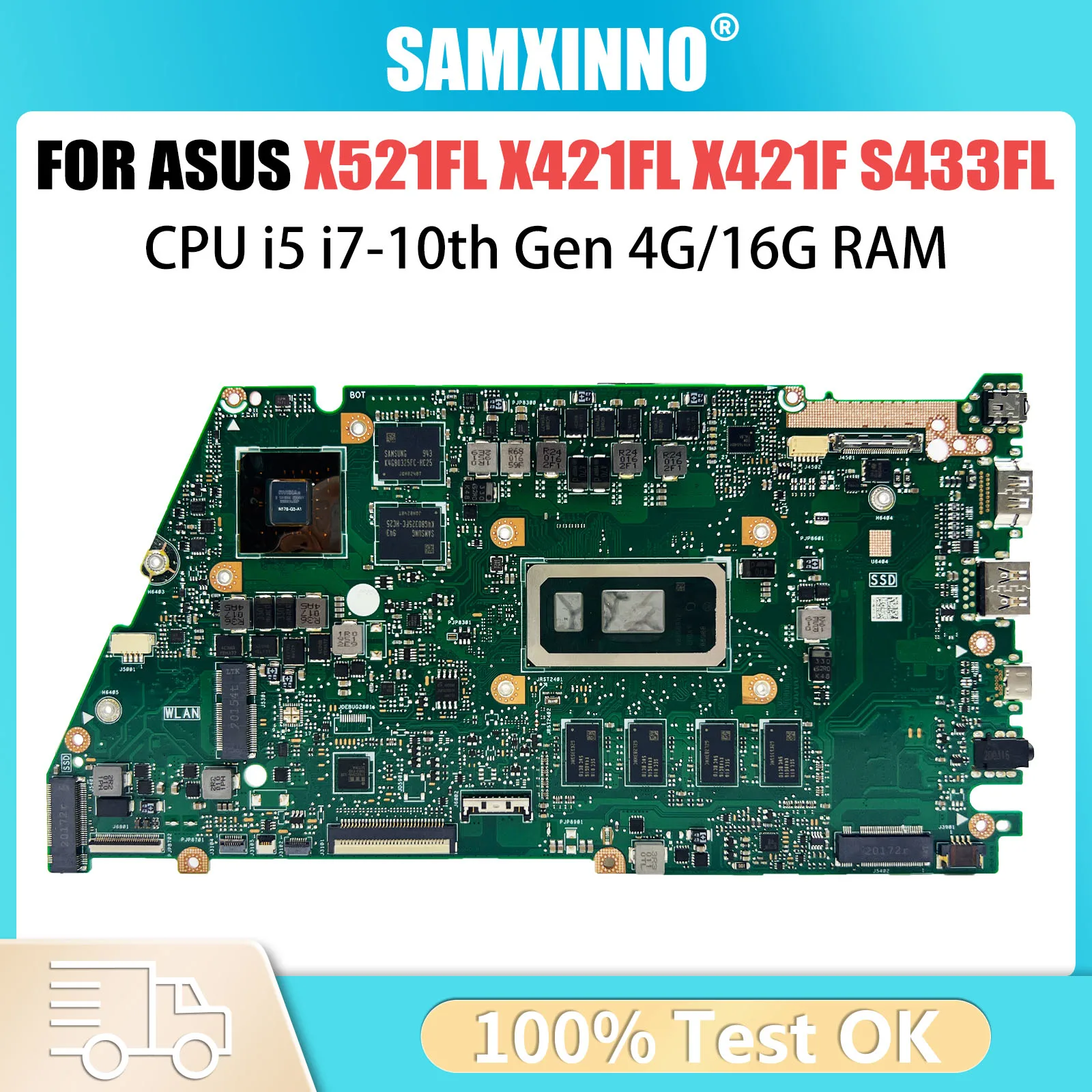 

X421FL Mainboard For ASUS X421FA V4050F X521FA X521FL S433F S533F Laptop Motherboard i5 i7 10th Gen 8GB/16GB-RAM