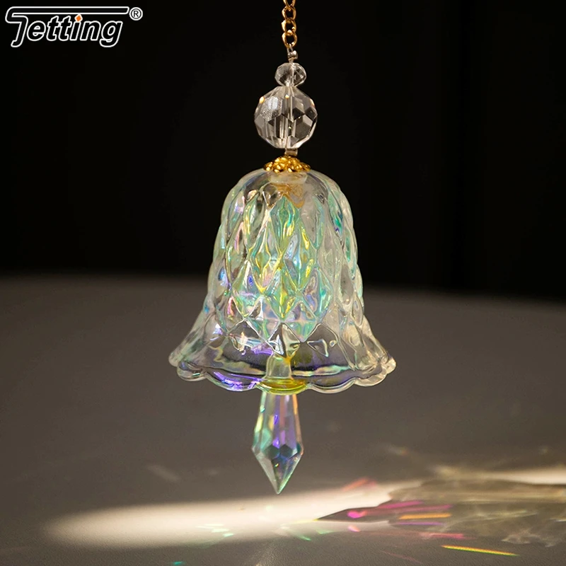 Crystal Wind Chimes Hanging Suncatcher Wind Music Bell Glass Prism Rainbow Maker Car Pendant Window Wedding Garden Decoration