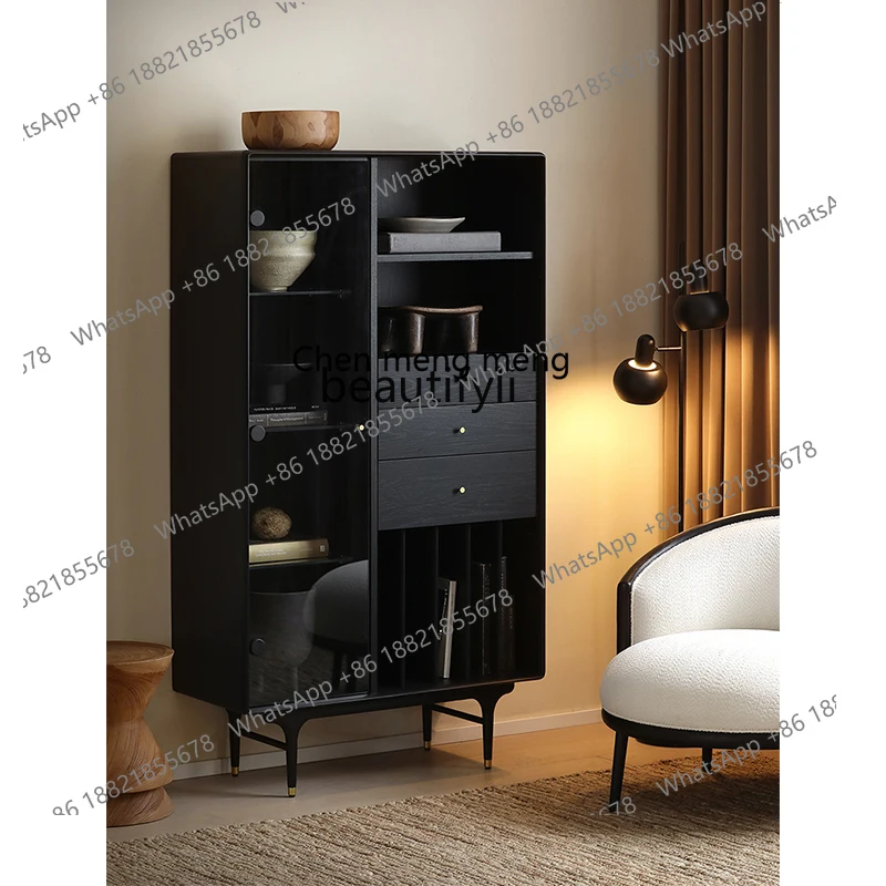 

/Medieval Retro/Simple Modern Living Room Study Solid Wood Display Cabinet Bookcase