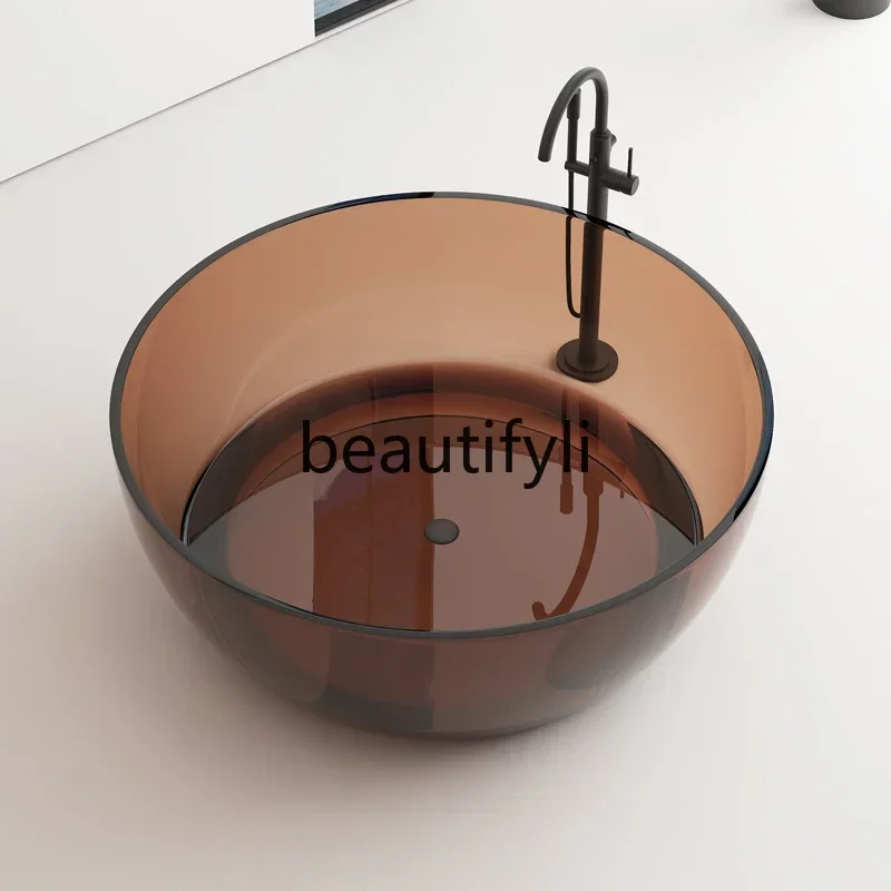 

Transparent resin bathtub Independent large-capacity color special-shaped bathtub