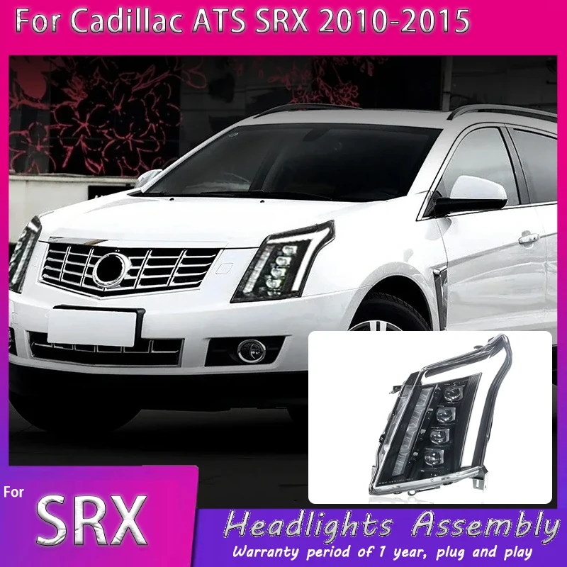 

LED Head Lamp for Cadillac SRX LED Headlight 2010-2015 Headlights SRX DRL Turn Signal High Beam Angel Eye Projector