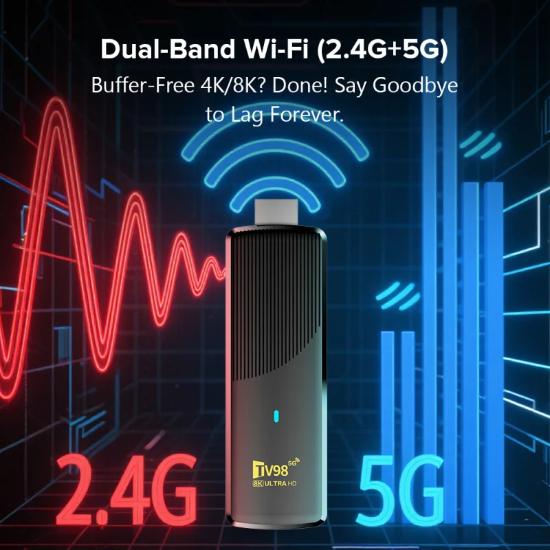 TV98 ATV X9 TV Stick 8GB 128GB Android 14.0 Allwinner H313 رباعي النواة Wifi 4G 5G BT5.0 مساعد صوتي HD 4K 8K iptv