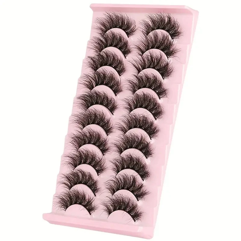 10 paia di ciglia finte soffici e spesse super arricciate, adatte per feste sul palco, aggiunta di una bellezza affascinante e lucida