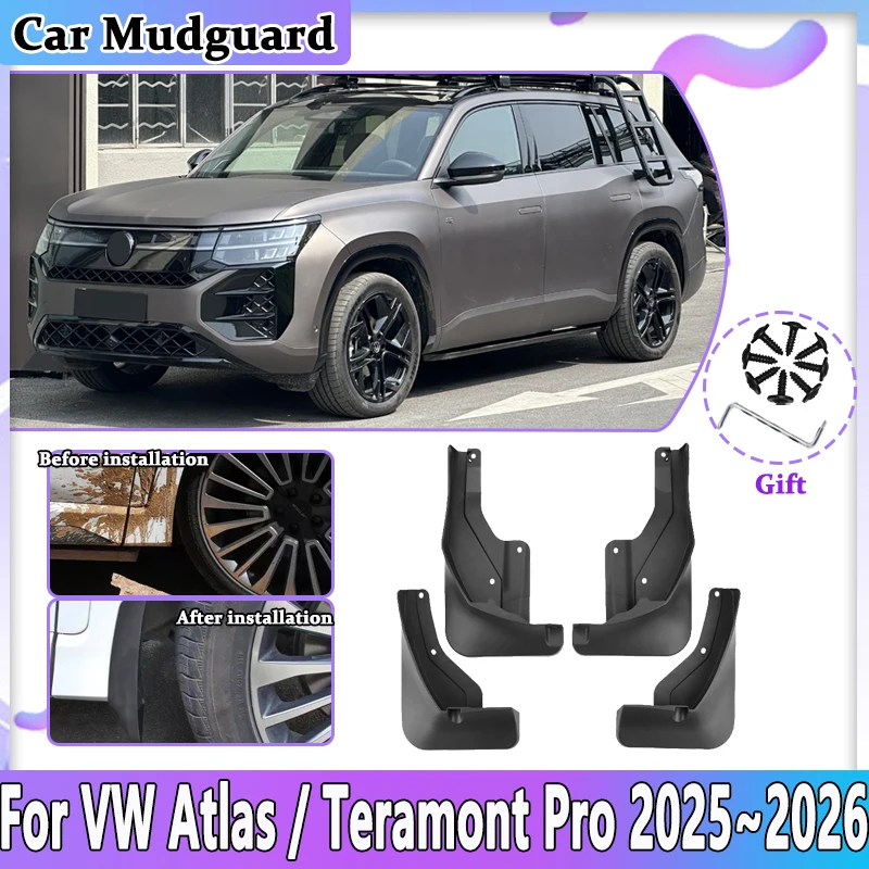 

Автомобильный брызговик заднего колеса для Volkswagen Teramont Pro 2025 2026 VW Atlas, передние брызговики, брызговики на крыло, автоаксессуары