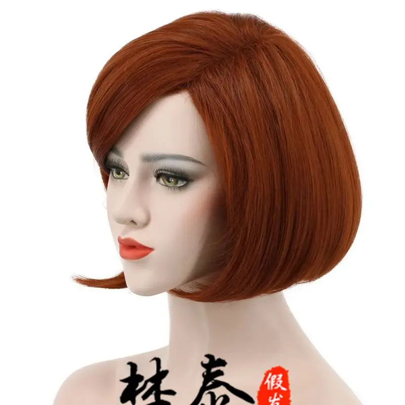 Iniemamocni Helen Parr Elastigirl peruka z krótkim bobem peruki do cosplay dla kobiet + czapka z peruką