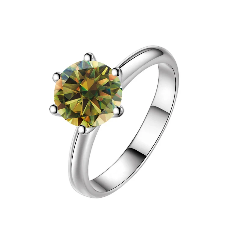 Solid 925 Sterling Silver Ring with Real D Color VVS Moissanite Stone Fine Jewelry for Women Wedding Engagement Finger Rings 3