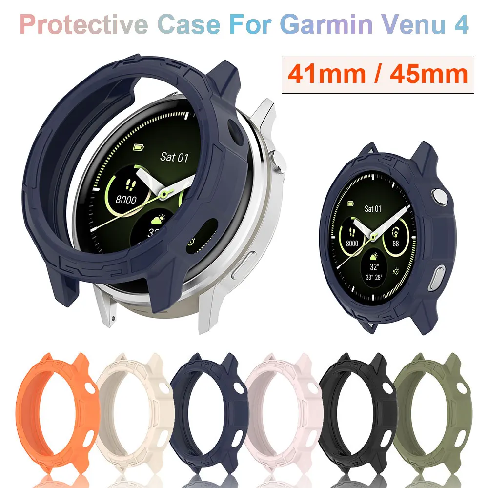 Protective Case Cover For Garmin Venu4 41mm / 45mm Silicone SmartWatch Shockproof Protector Shell for Garmin Venu 4