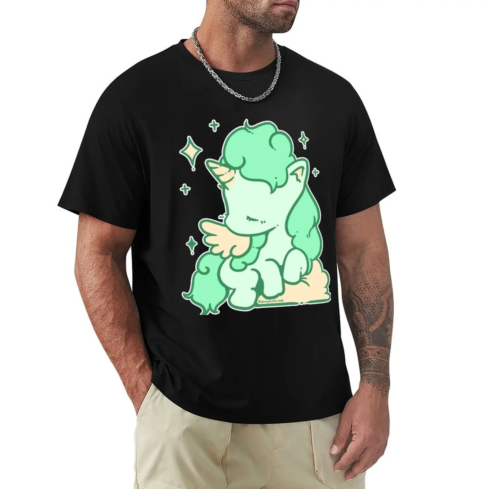 Soft Unicorn (Mint Turquoise) T-Shirt Big Size Crew Neck T-Shirt