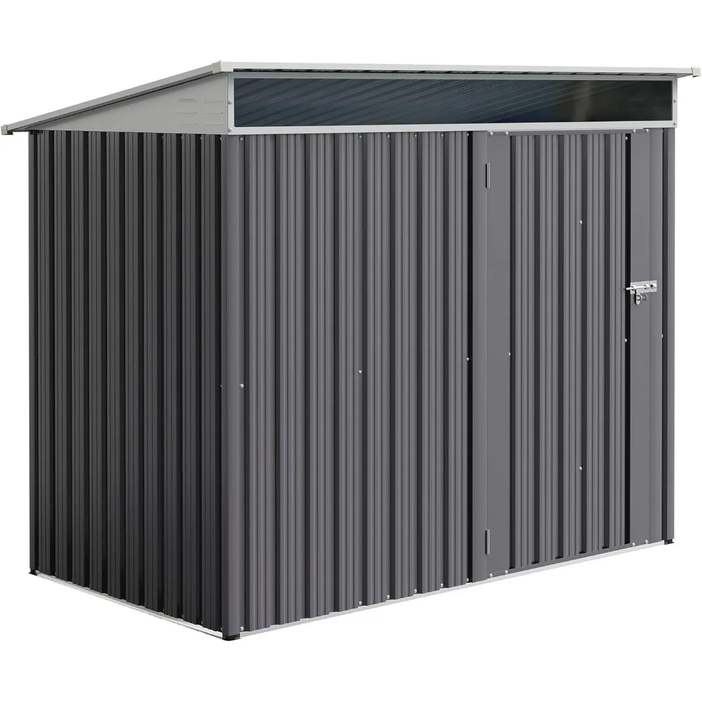 

JY QAQA 6x4 FT Metal Outdoor Garden Storage Shed, Waterproof Metal Garden Sheds with Window and Lockable Double Door, Weather Re