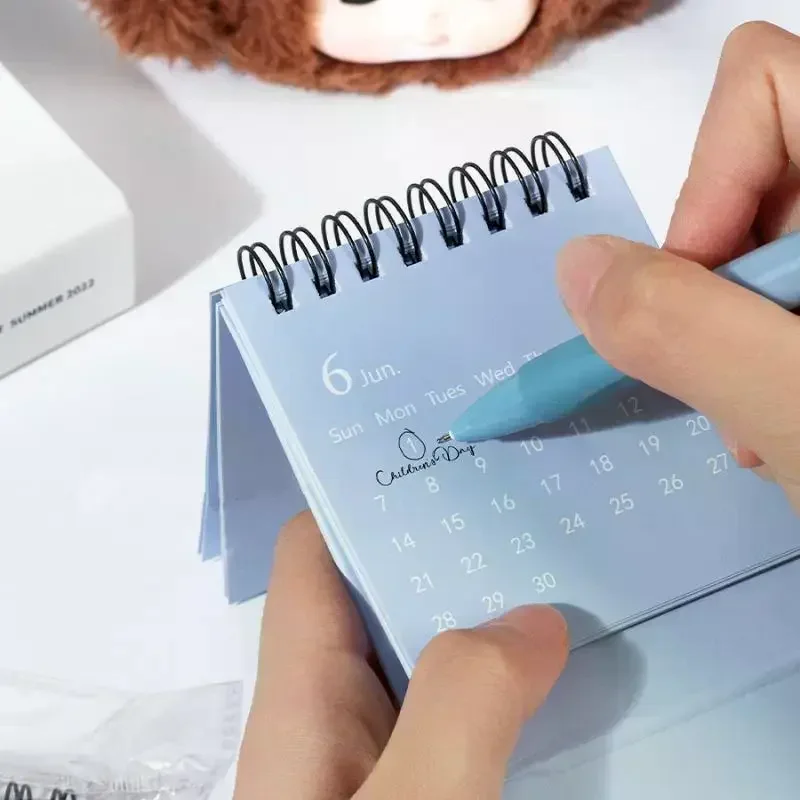 6 Styles 2025 Simple Style English Mini Desk Calendar Desktop Display Portable Calendar Desktop Decoration Handmade Diary Album