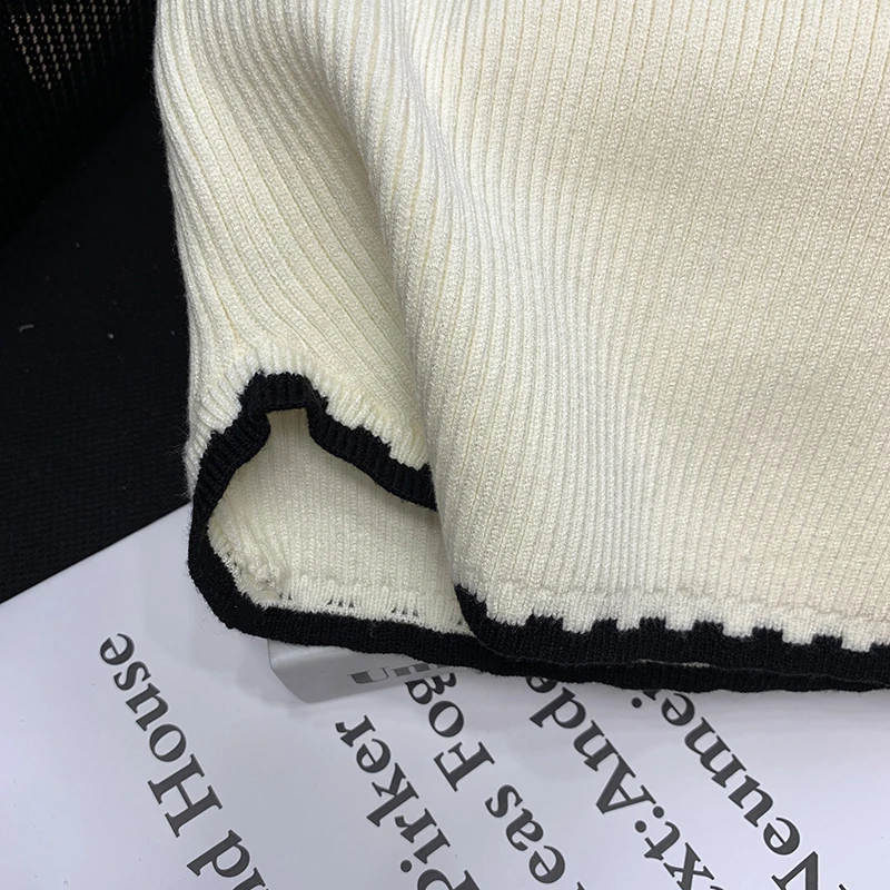 Women Solid U Neck Ribbed Crop Top Women Summer Basic Elastic Exposed Navel Tops Contrast Color Patchwork Mujer Knitted Camisole