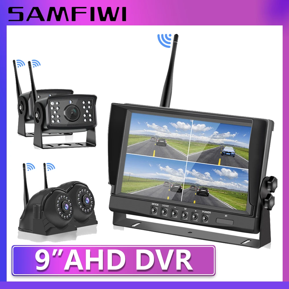 

9 Inch Wireless Car DVR Monitors 1280x720 HD Reverse Parking IPS Screen with Reverse Rear View Camera for Truck