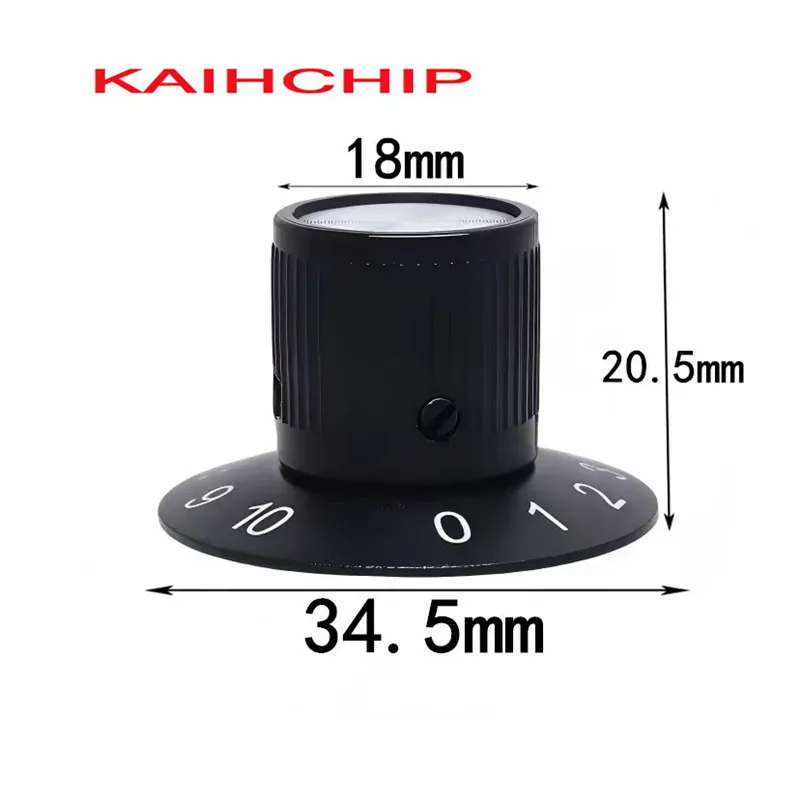 5PCS Rotary Knob 34.5×20.5mm 6mm Bore Copper Insert 0~9 /0~10 Number Scale For Potentiometer Encoder  Switch Volume Adjustment