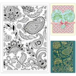 1Sheet Paisley Style Clear Stamps Flower Vine Seamless Pattern Silicone Plastic Stamps for Envelope Making Bookmark DIY