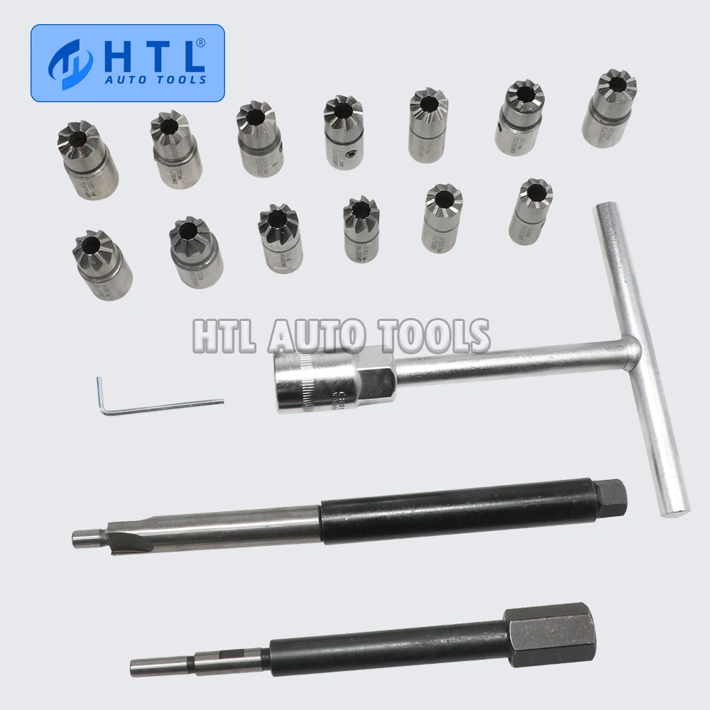 Injector Remover 17Pcs Diesel Injector Seat & Cleaner Carbon Remover Seat Tools Cutter Milling Cutter Set Universal Car Tool Kit