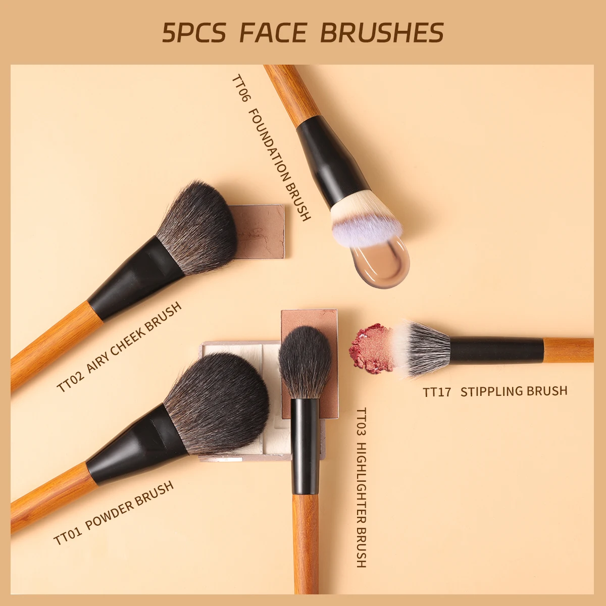 OVW Makeup Brushes Set Natural-Synthetic Foundation Blender Highlighter Makeup Brush Kits