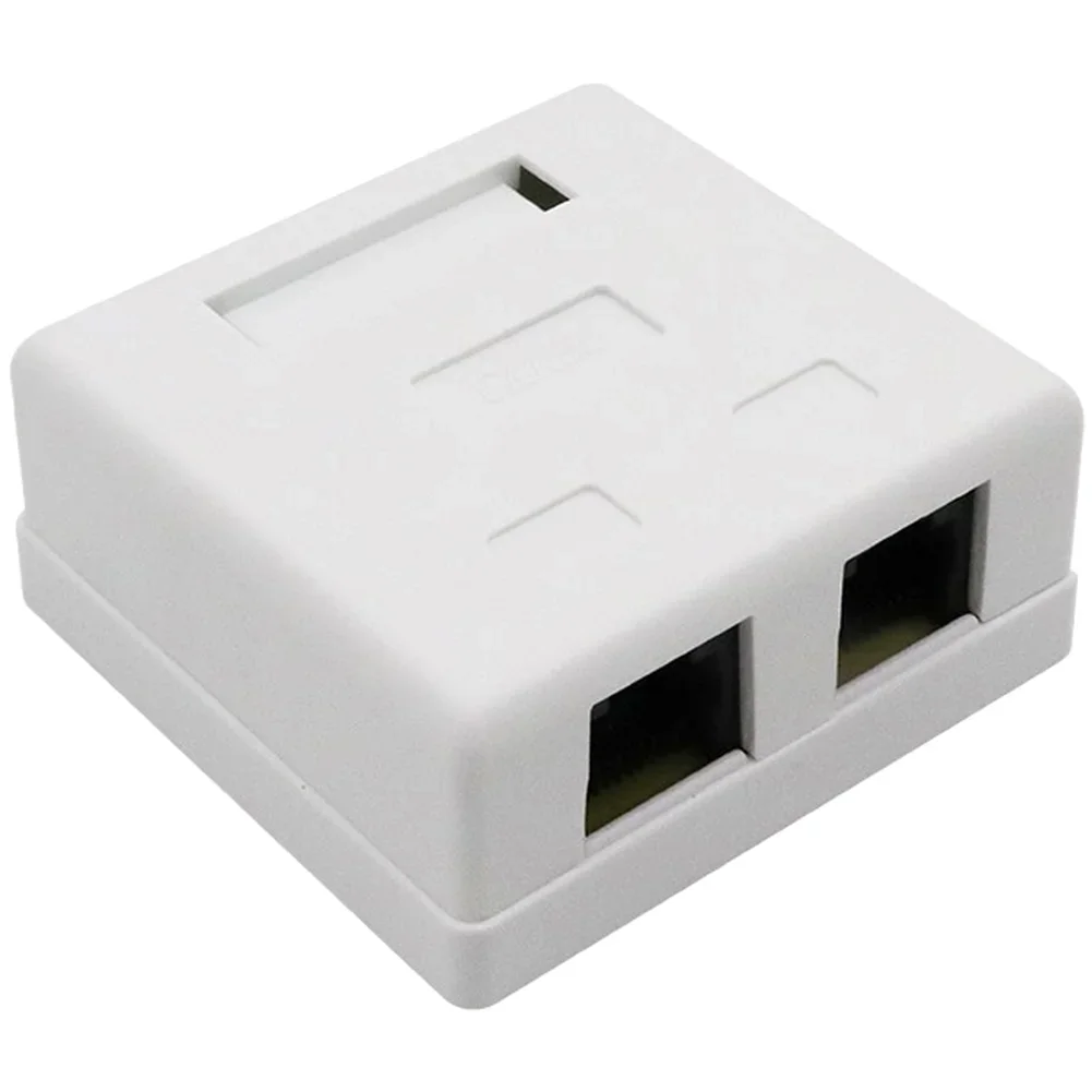 ABS White For SURFACE Mount Network Box For CAT5E CAT6 UTP For RJ45 Jacks Compact Size 5.94x6.16x2.62cm Home Office Use