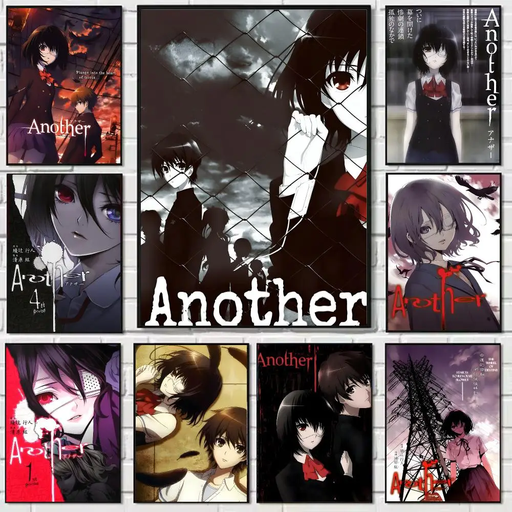 Japanese Horror Anime A-another Poster Self-adhesive Art Waterproof Paper Sticker Coffee House Bar Dorm Room Wall Decor