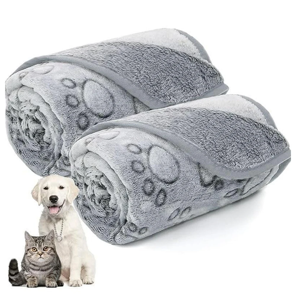 Soft Dog Mat Blanket Washable, Cat Blanket for Indoor Cats Mat Large Medium Small Dog Gifts Puppy Essentials (Grey) Bed