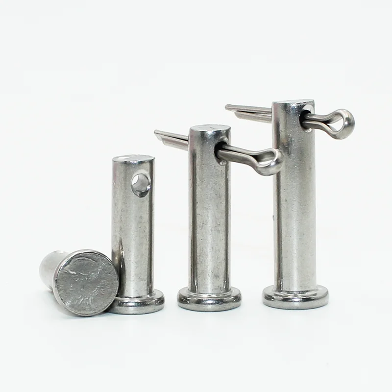 شقة رئيس Clevis دبابيس مع ثقب M3 M4 M5 M6 M8 M10 M12 304 الفولاذ المقاوم للصدأ محور دبوس أسطواني الموقع تحديد المواقع وتد دبوس