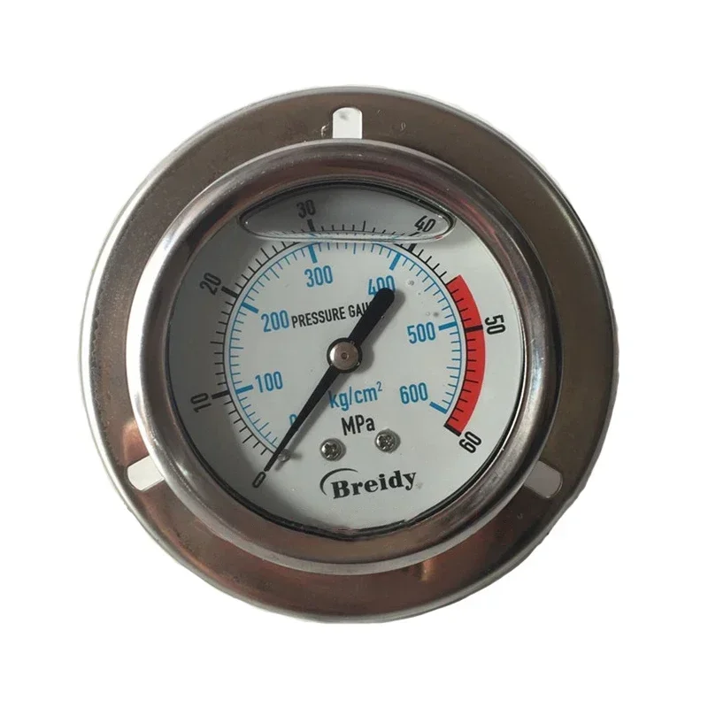 YN60ZT Axial with Edge Vibration Resistant Pressure Gauge Hydraulic Oil Pressure Gauge 0-1.6/2.5/6/10/16/25/40MPA