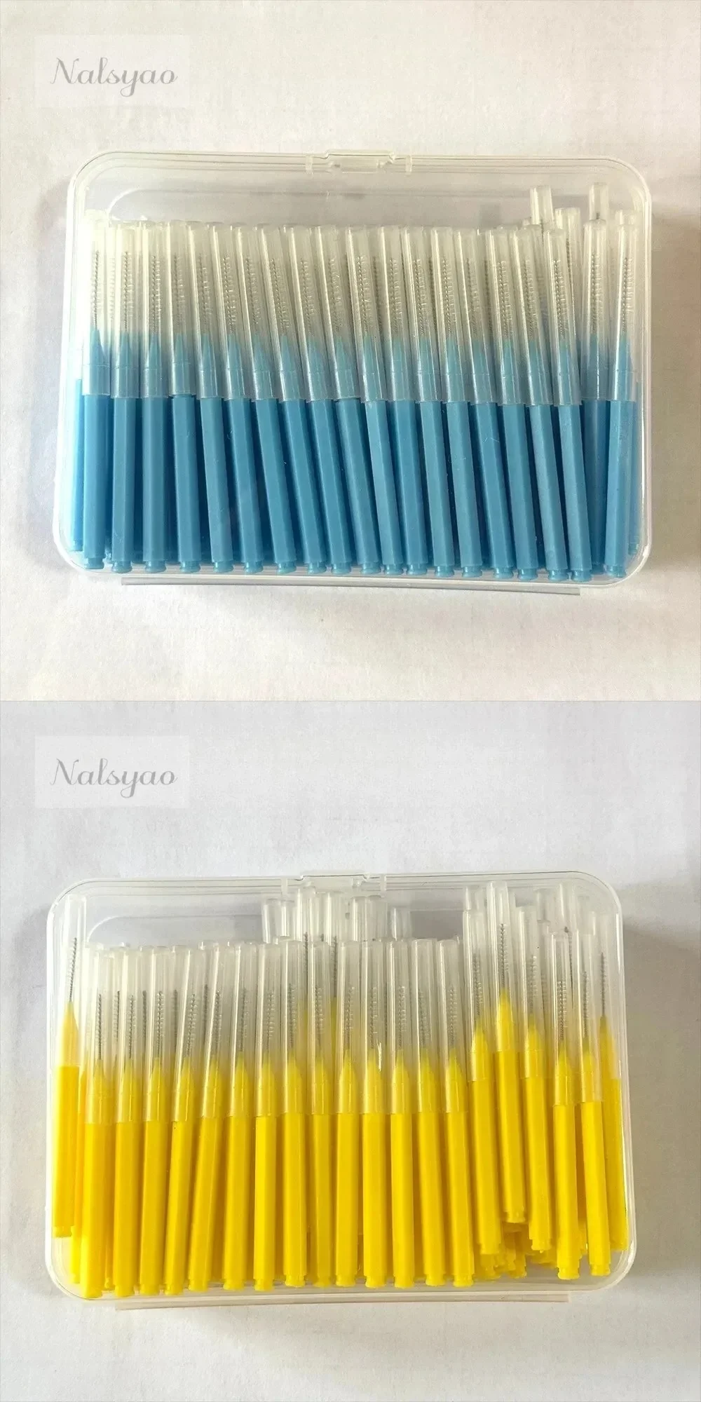 100 Stück Interdentalbürsten mit Reiseetui zur Zahnreinigung, für die Zahnpflege und zur Reinigung von Zahnspangen. – Detail 4