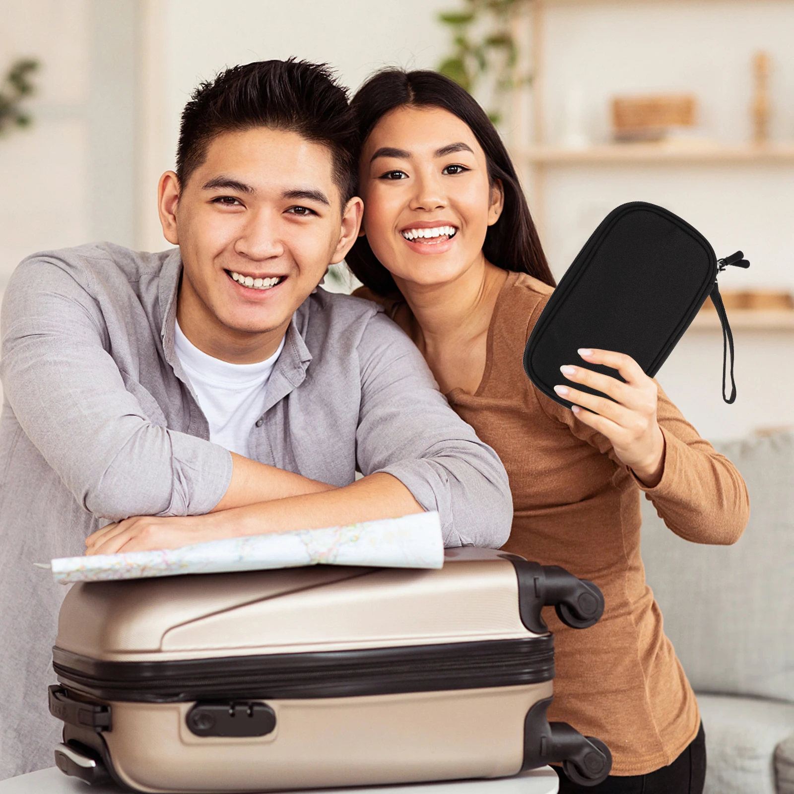 

Electronic Storage Bag Large Opening Smooth Zipper Waterproof Travel Pouch Digital Accessories ganizer Portable Hard Drives