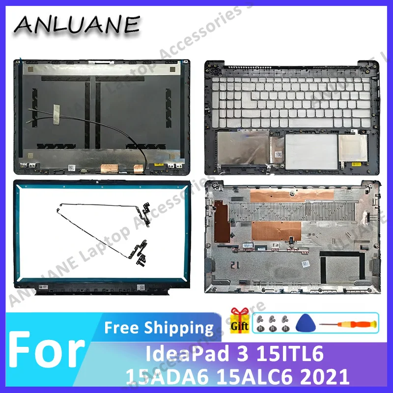 

New For IdeaPad 3 15ADA6 15ITL6 15ALC6 2021 Plastic Front Bezel/LCD Back Cover/keyboard/Hinges/Palmrest/Bottom Case HS560 15.6in